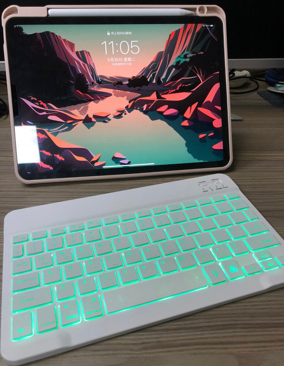 iPad带背光蓝牙无线键盘,苹果电脑手机安...