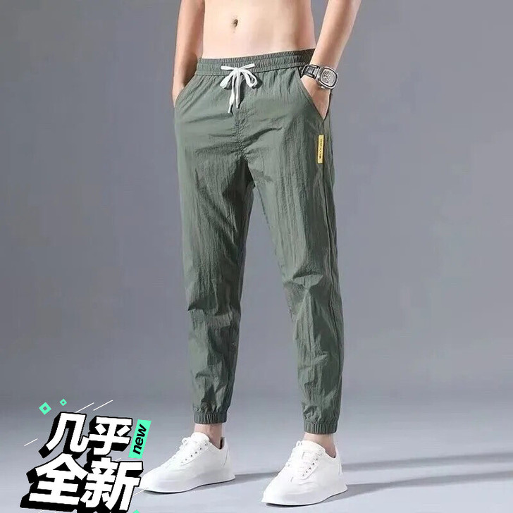 夏季冰丝速干休闲裤男超薄裤子男宽松百搭潮流
