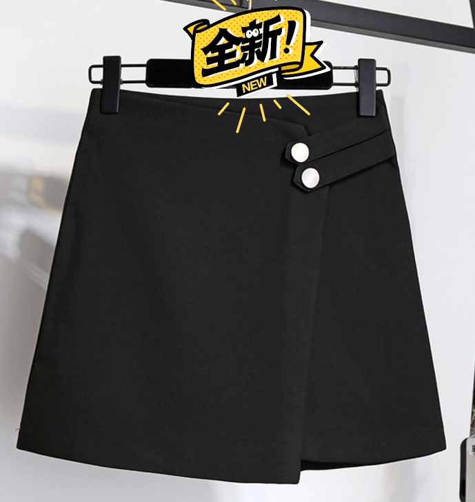 黑色裙裤女春秋2021年新款气质宽松直筒不...