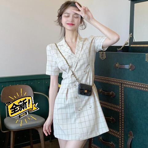 法式小个子御姐轻熟风裙女神范收腰小众西装连...