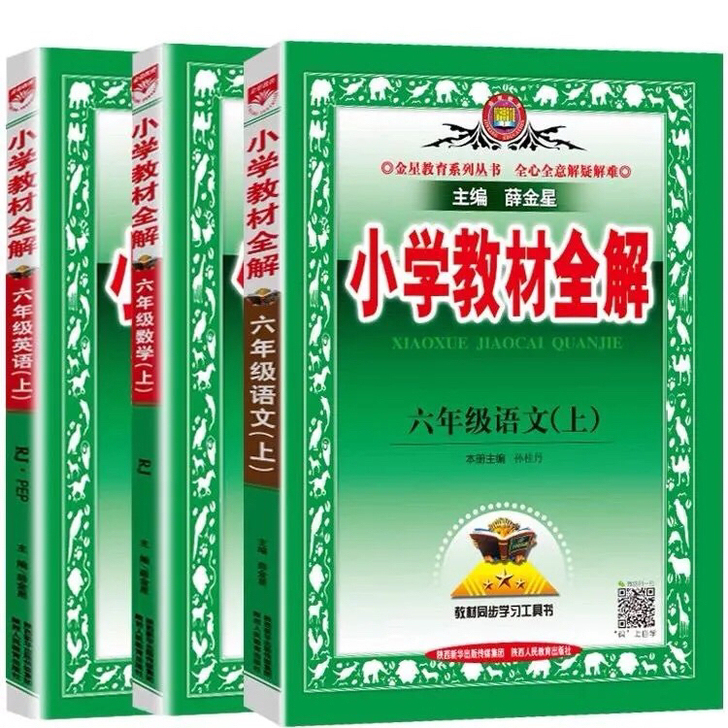 2021新版小学教材全解六年级上册语文数学...