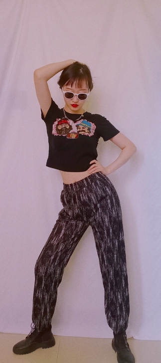 扎染裤子阔腿裤