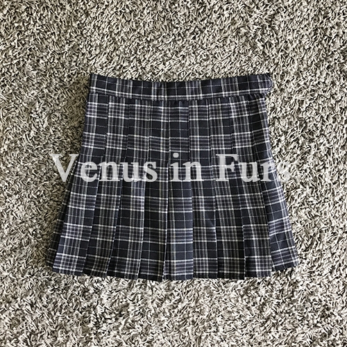 【包邮】欧美复古带内衬防走光 高腰格子A字...