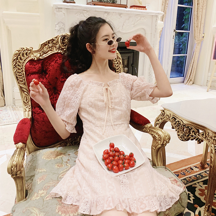 梅子熟了 文艺复古法式裙子仙女超仙森系甜美...