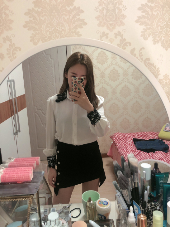 牛仔裤衩裙m码，纯黑色，因为一直闲置自己熨...