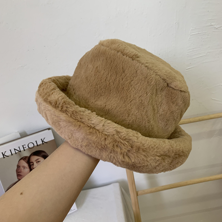 蜗牛爬爬家/毛绒绒渔夫帽子女秋冬季厚实保暖...
