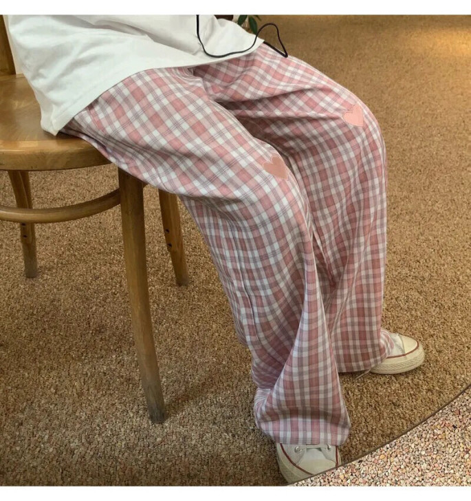 夏季2021刺绣裤子女宽松显瘦薄款阔腿盐系...