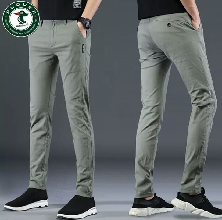 PLOVER啄木鸟春夏款冰丝休闲裤男修身小...