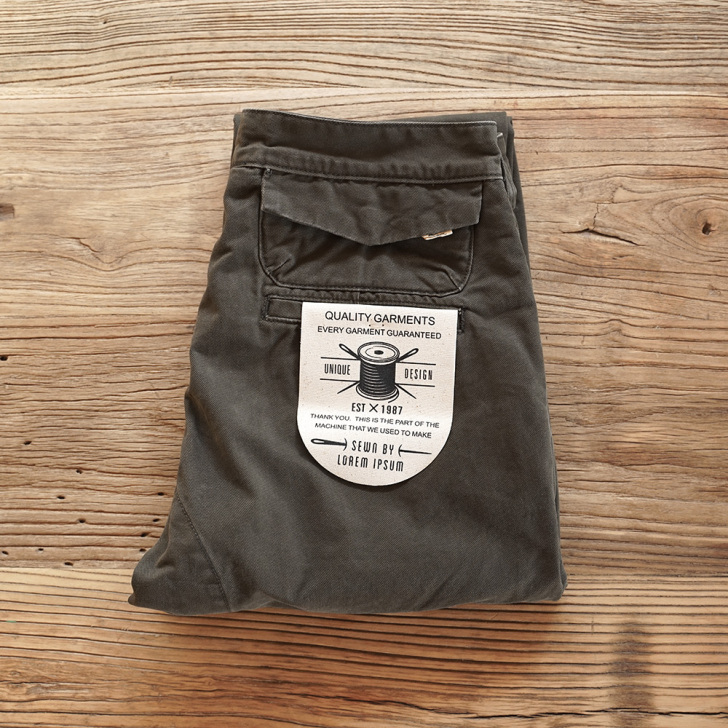 捡漏!原创美式重磅水洗休闲裤纯棉修身做旧直...