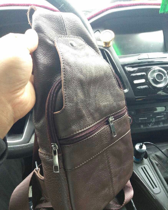 胸包 男真牛皮做沙发尾料做的几个牛皮胸包，...