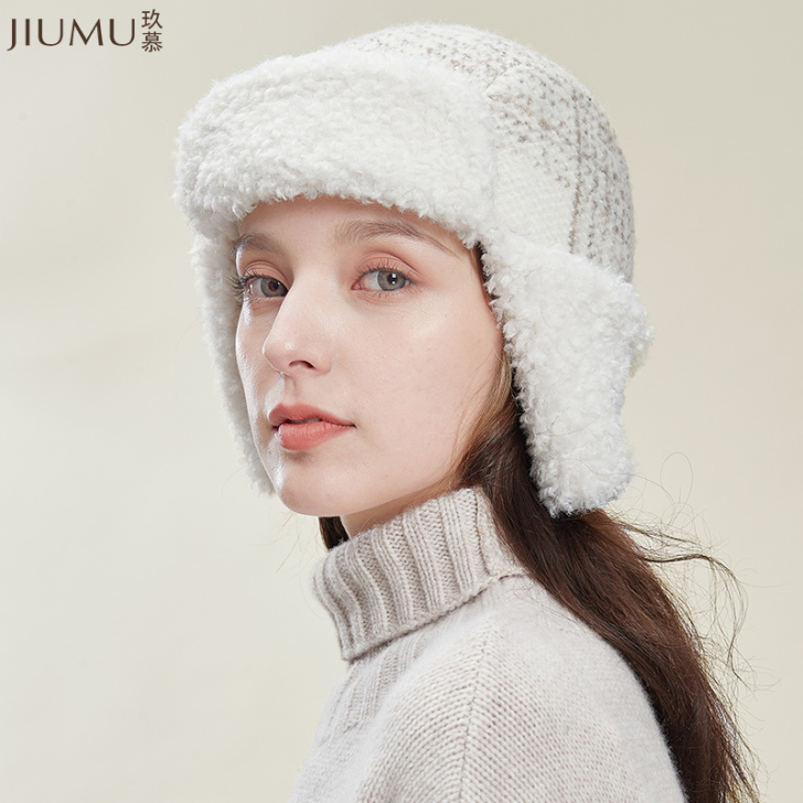 玖慕雷锋帽女冬季户外加绒加厚护耳保暖防寒学...