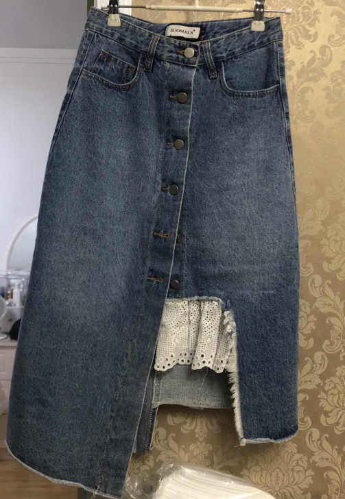 牛仔半身裙，，2尺以以下都能穿，好看洋气，...