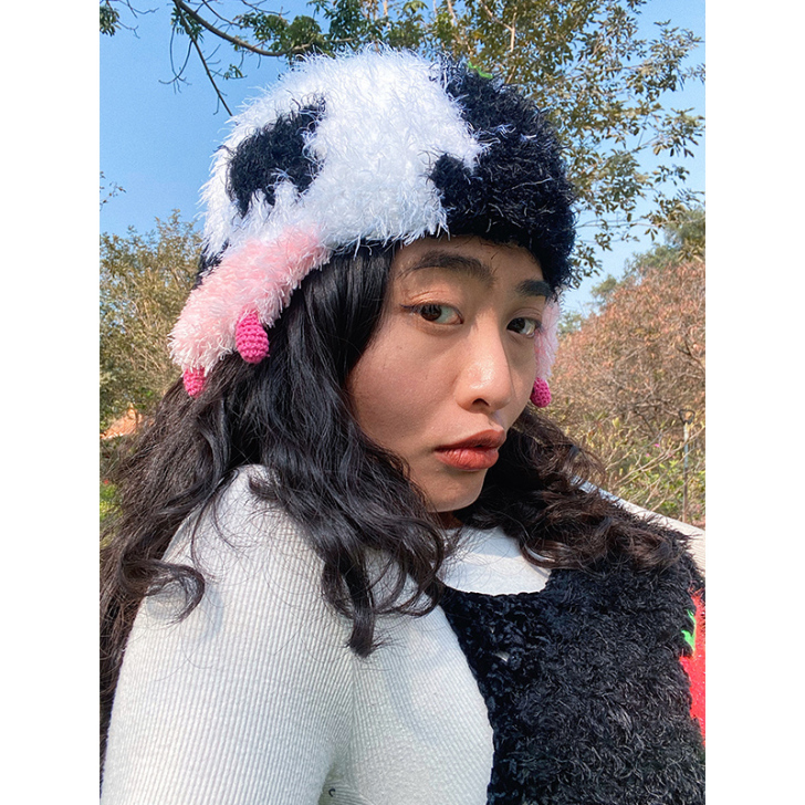 小黄香蕉原创设计新牛年系列护耳奶牛毛绒雷锋...