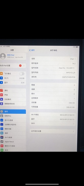 iPad Pro10.5寸256g全原没拆