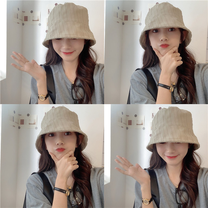 日系小众复古水桶帽女春夏韩版ins风百搭渔...