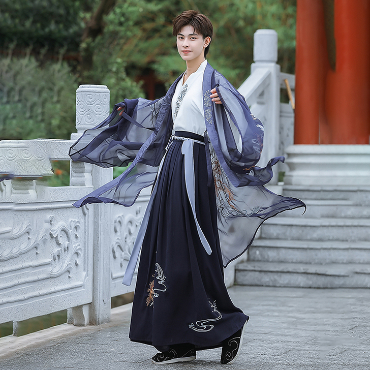 汉服男夏季古风男士仙气男女表演服演出服正版...