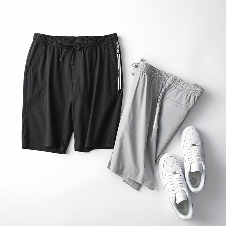 速干透气!弹力休闲短裤男冰丝面料夏季宽松五...