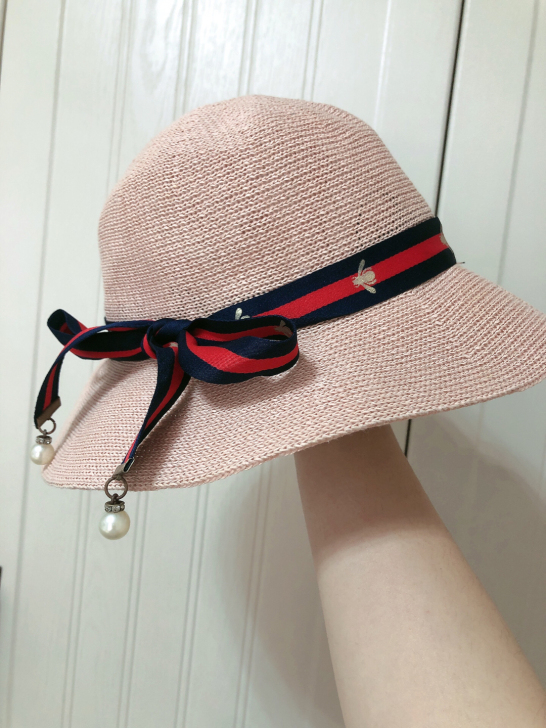 gucci风草帽,古奇经典小蜜蜂红蓝配色很...