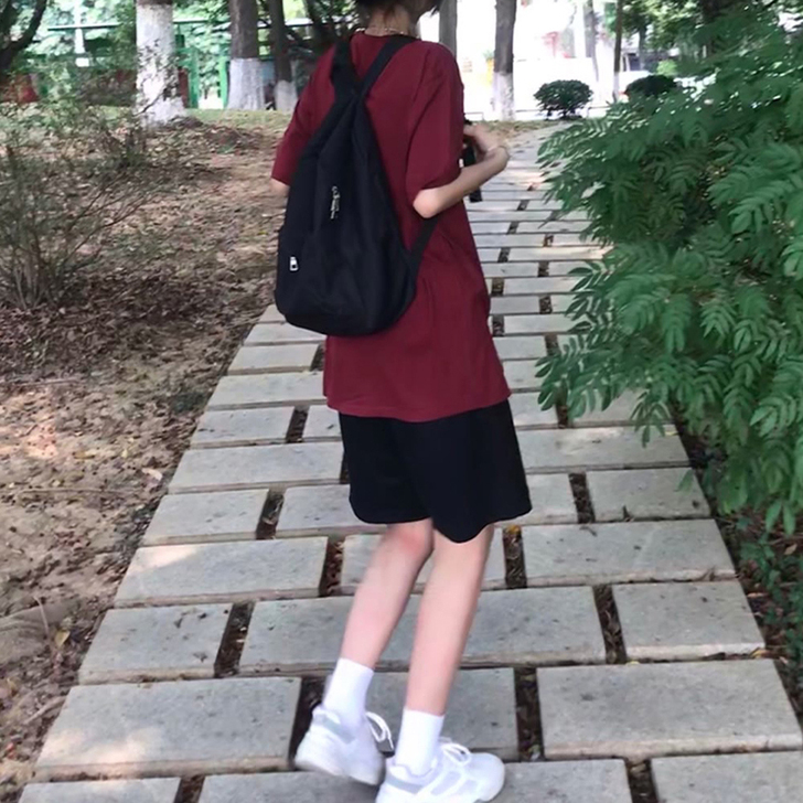 【狂欢价】黑色运动短裤女bf风高腰宽松20...