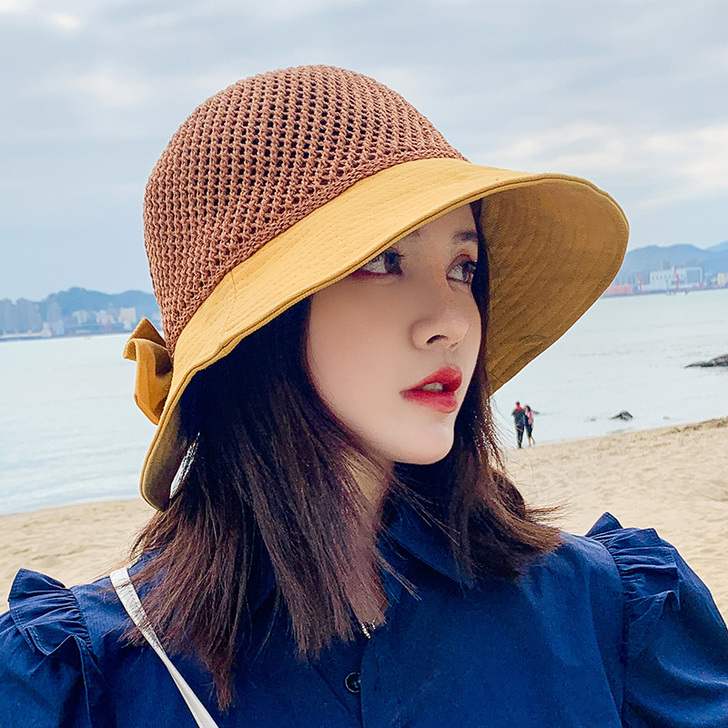 帽子女夏天防晒帽太阳帽户外沙滩帽草帽盆帽渔...