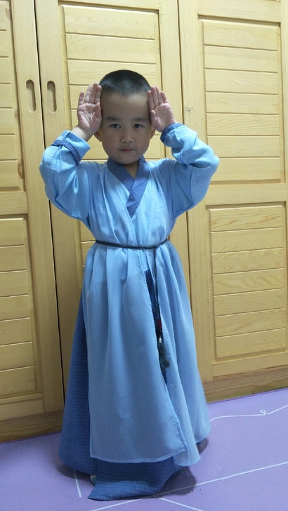120码男童汉服4-5岁孩子古装学生表演服...