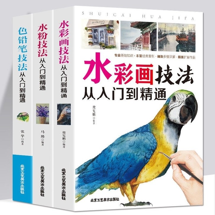 色铅笔水粉水彩画技法从入门到精通零基础学画...