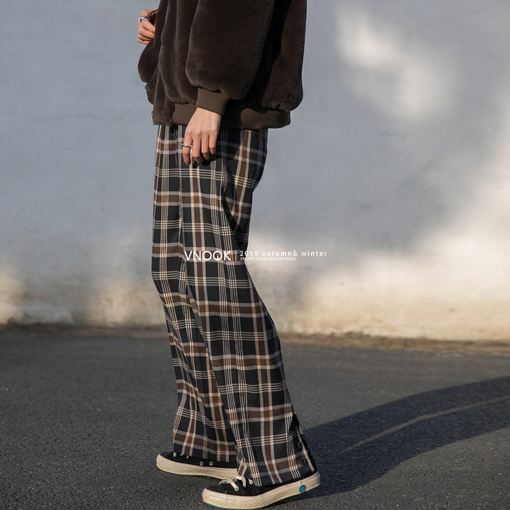 VNOOK2019FW/ 裤子女宽松直筒秋...