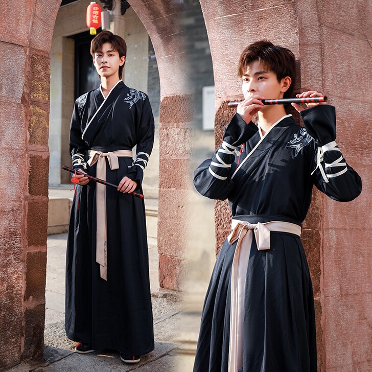 汉服男大码书生花灯节中国风侠客学生班服古风...