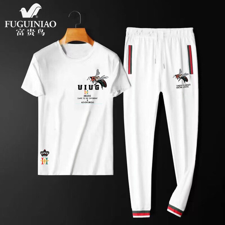 最后10套，富贵鸟夏季冰丝运动服套装男士潮...