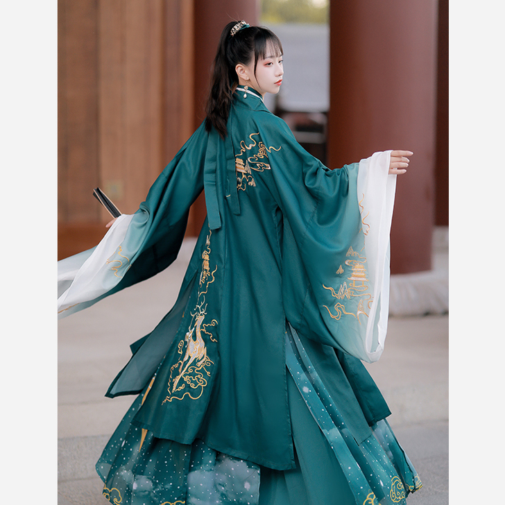轻鹿言汉服女正品原创中国风春秋古装全套晋制...