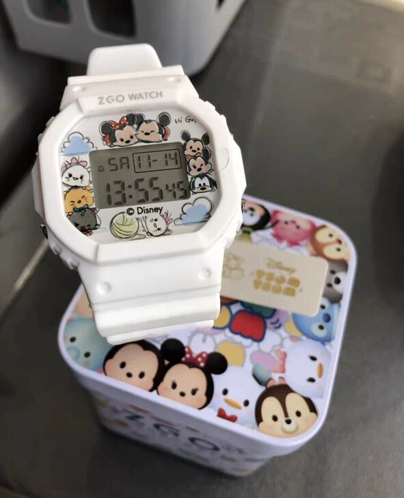 迪士尼手表女联名款独角兽ins风运动防水夜...