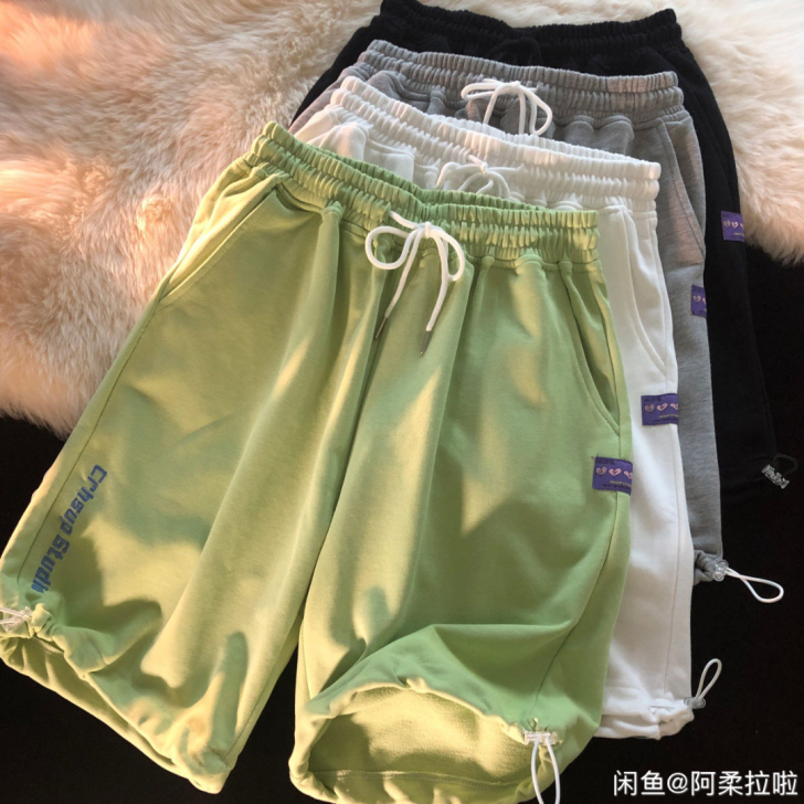 夏季ins盐系短裤运动五分裤女2021新款...