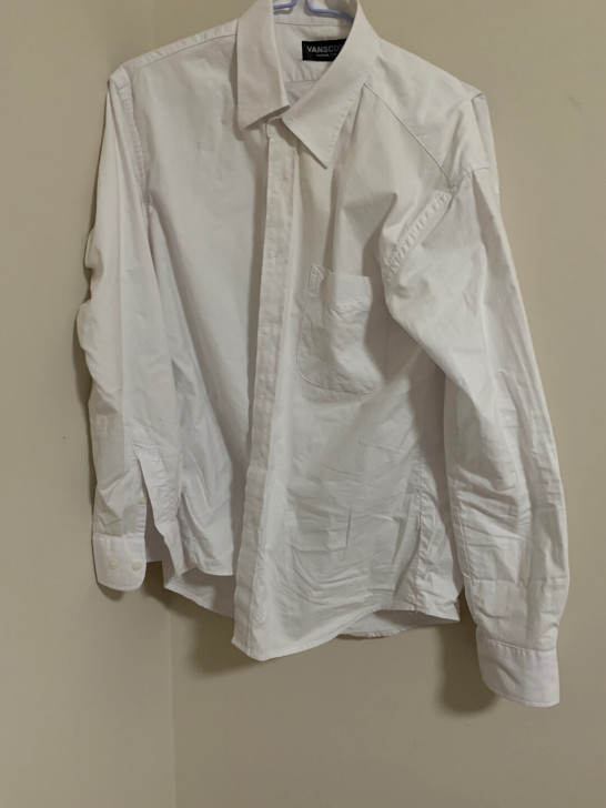 白色纯棉男衬衫，我身高177，体重145，...