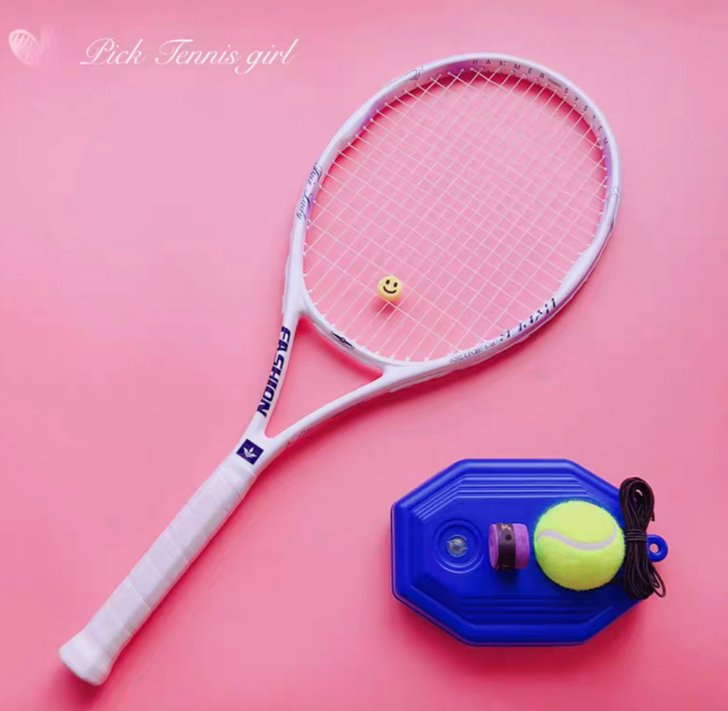 网球拍单人初学者大学生套装网球带线回弹成人...