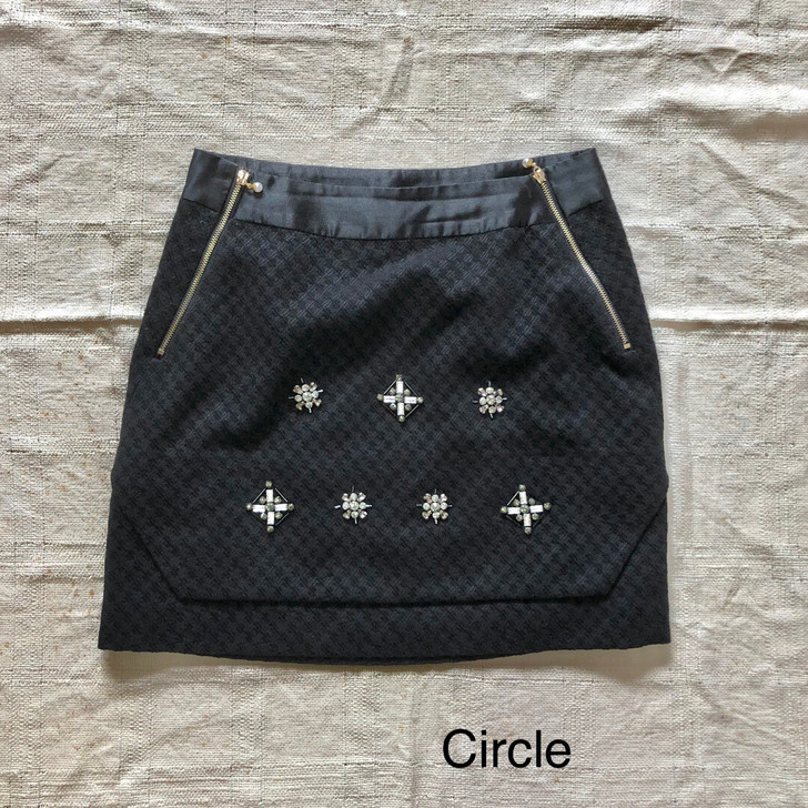 瑟可/circle黑色提花钉珠半身短裙16...