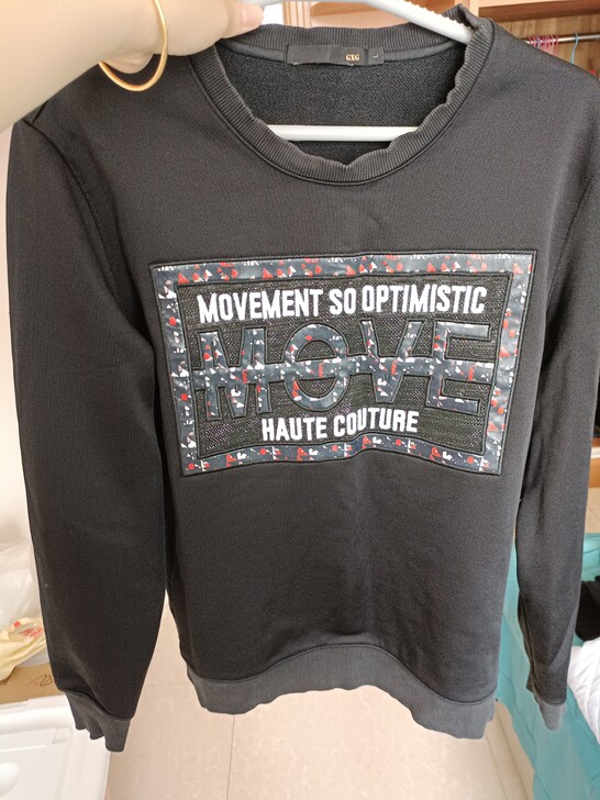 GXG黑色圆领卫衣，黑色，男，L码，实体店...