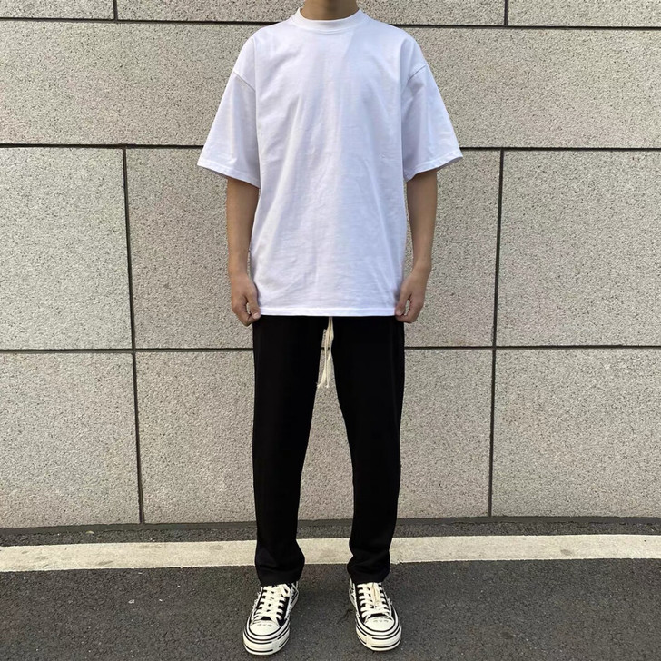 欧美高街复古水洗磨边休闲运动裤做旧宽松潮牌...