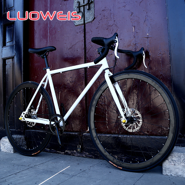 洛维斯死飞自行车男公路赛车碟刹学生女单车跑...