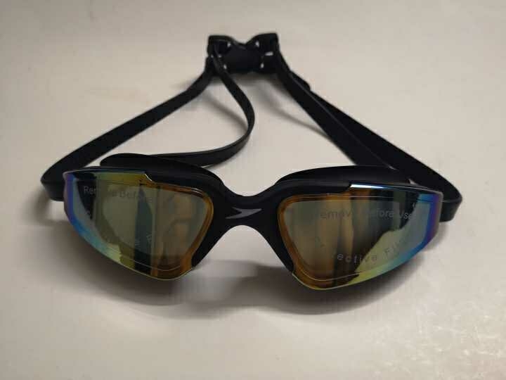 速比涛泳镜防雾大框高清电镀泳镜 大号泳帽