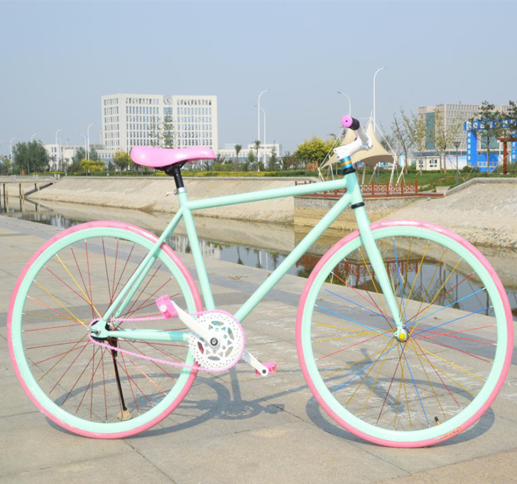 死飞自行车男女学生成人款式2624寸倒刹倒...