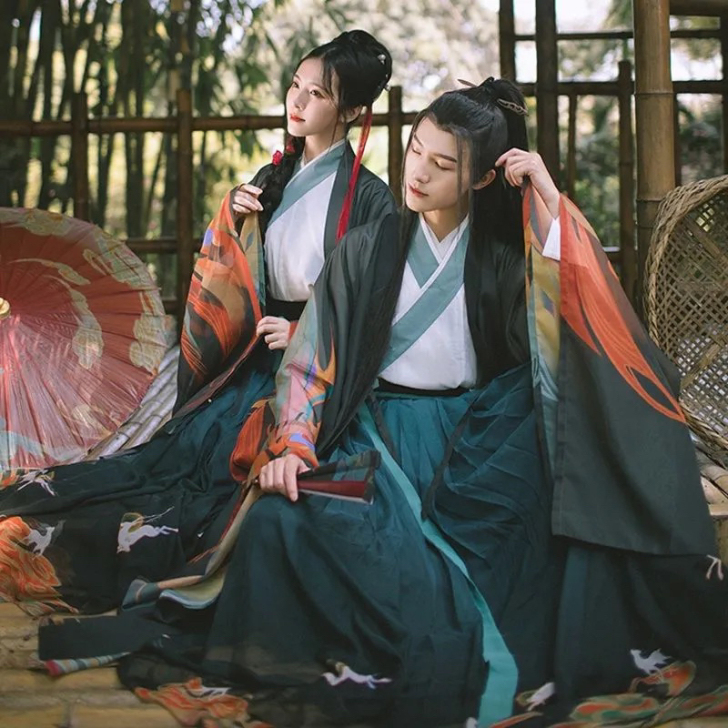 男士汉服 幻影 男女情侣套装魏晋风广袖交领...