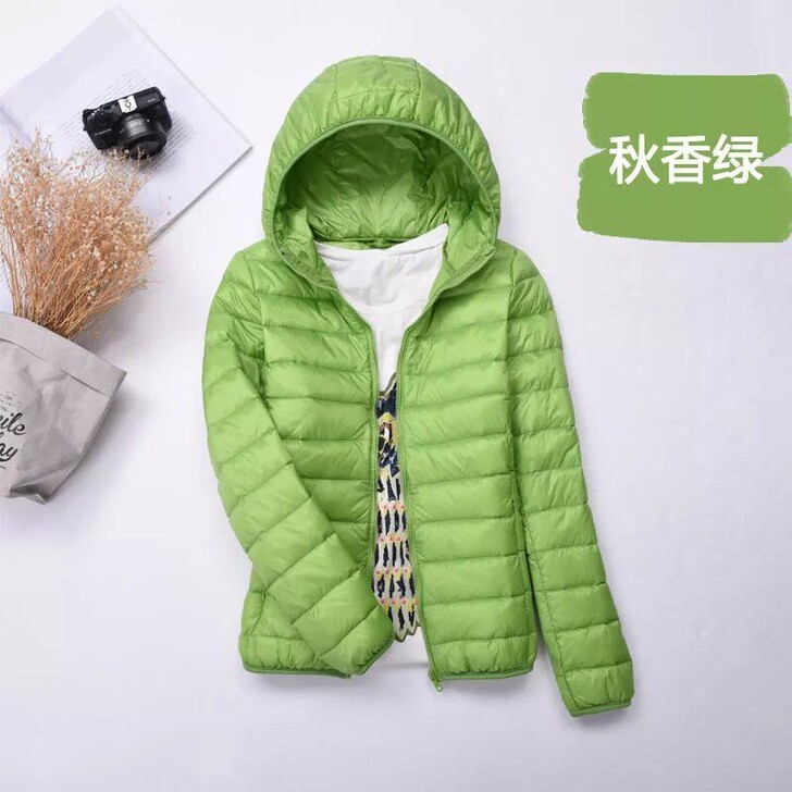 品牌连帽时尚韩版轻薄羽绒服女短款修身轻薄款...