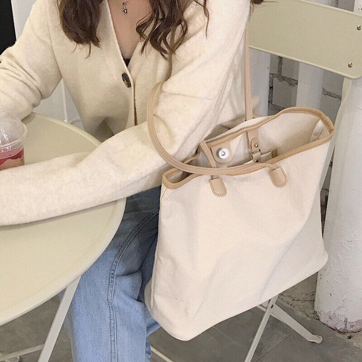 全新包邮帆布单肩大包包女2020新款潮网红...