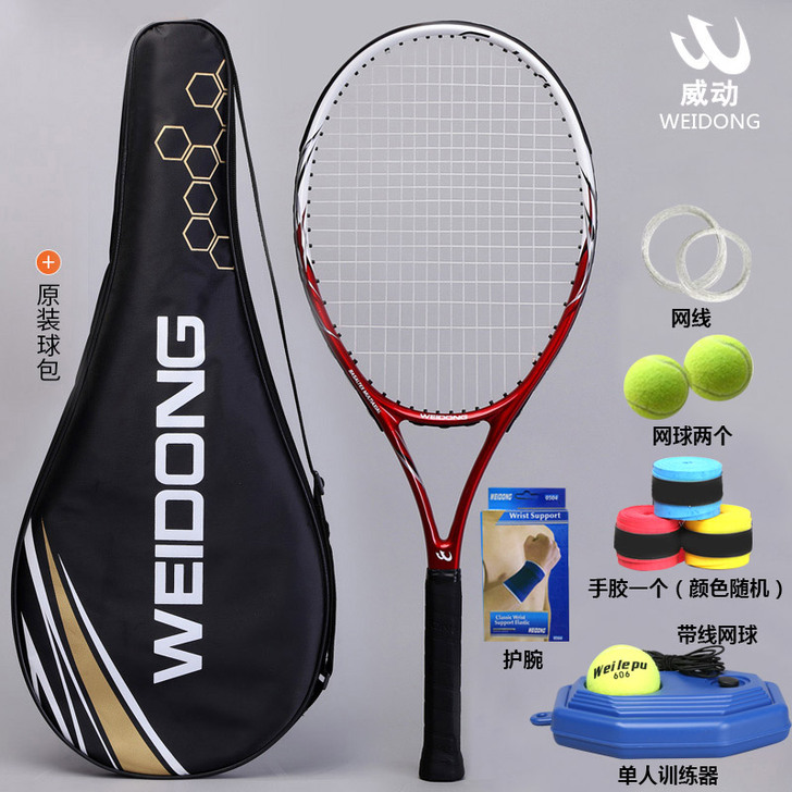 球拍一个(带球拍套），手腕带一个，网球两个...