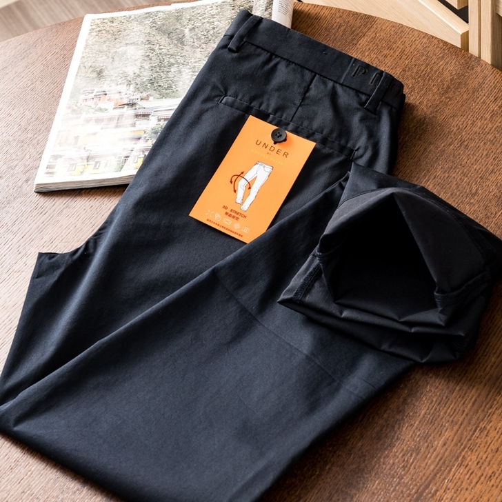 冰氧裤  春夏男士商务休闲弹力修身直筒长裤