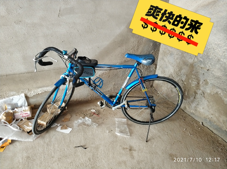 弯把山地变速自行车，好久不怎么骑了，车库里...