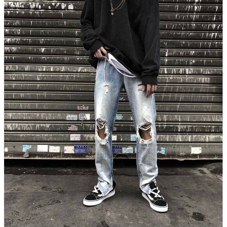 高街欧美for穿搭洞裤潮