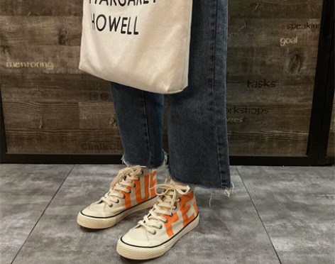 飞跃女鞋高帮帆布鞋女2020秋季新款学院风...
