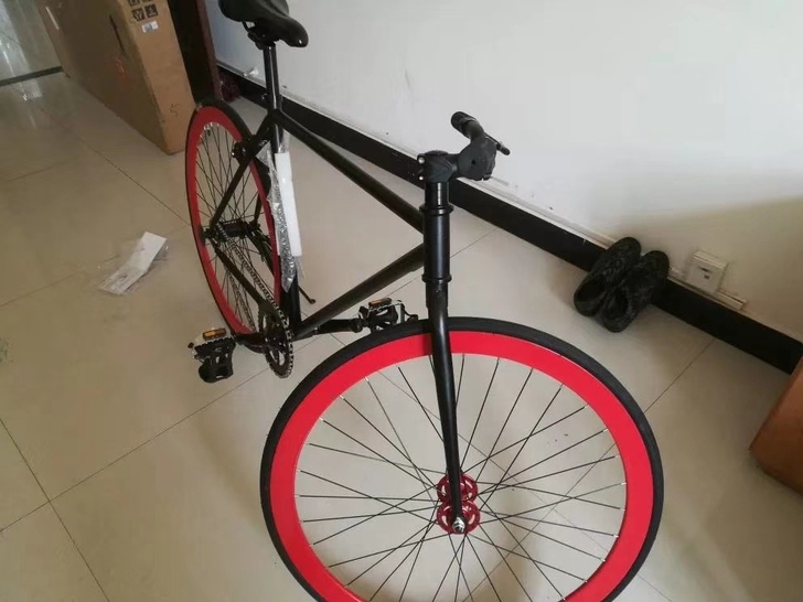 19年四月买的，死飞，可以倒骑，刹车用脚控...