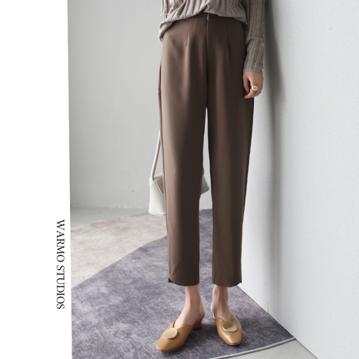 ◆秋装限定◆2021秋季新款高腰烟管裤女九...